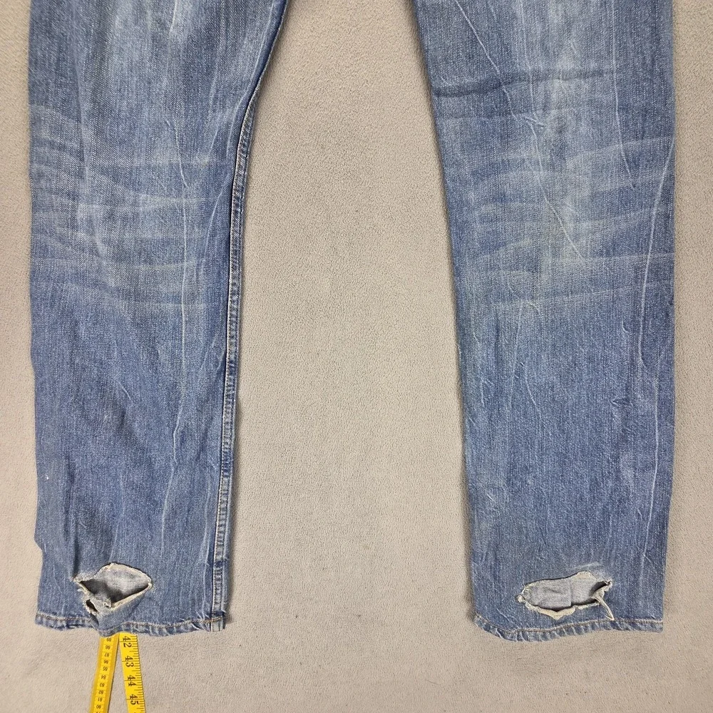 Diesel Jeans Mens 30x32 Blue Viker-R-Box Straight Distressed Made Italy 008MY